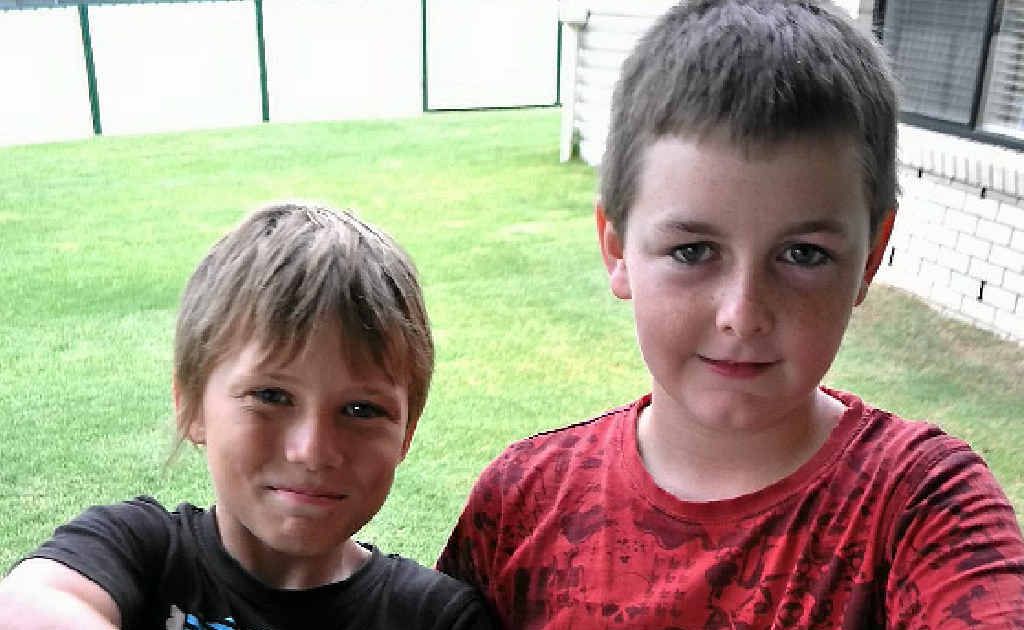 Young business friends Jai Anderson and Tom Aspinall are selling lemonade to help buy an Xbox and rugby league gear. Young business friends Jai Anderson and Tom Aspinall are selling lemonade to help buy an Xbox and rugby league gear.